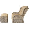 Кресло + пуфик серии MUSTANG NATUR (НАТУР) КМ-2000 из плетеного натурального ротанга