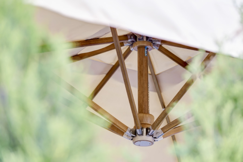 Зонт для кафе ЛИВОРНО уличный на деревянном основании складной бежевый