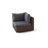 Модульный диван четырехместный серии ЛУНГО коричневый из искусственного ротанга