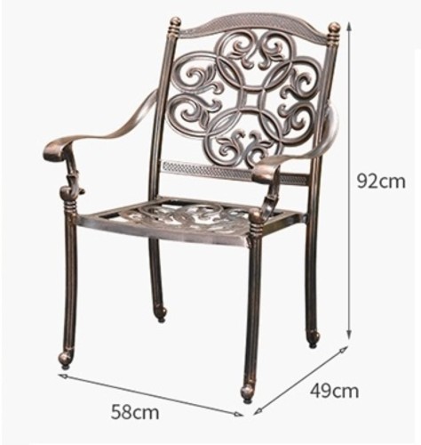 Кресло обеденное JUNGEN (Джунген) цвет бронза из литого алюминия