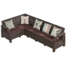 Комплект мебели YALTA L-LARGE 2 SET (Ялта) темно коричневый из пластика под иск. ротанг