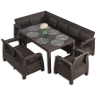 Комплект мебели YALTA L-LARGE 2 SET (Ялта) темно коричневый из пластика под иск. ротанг
