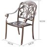 Кресло обеденное MARBELLA (Марбелла) цвет бронза из литого алюминия