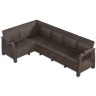 Комплект мебели YALTA L-LARGE 3 CHAIR (Ялта) темно коричневый из пластика под искусственный ротанг