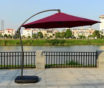 Садовый зонт Garden Way A005 (Гарден вэй) цвет бордовый для кафе с боковой алюминиевой опорой