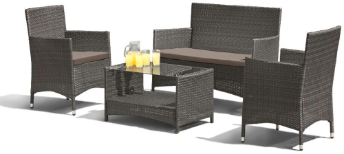 Комплект мебели ПРОВАНС AFM-2025G серый с двухместным диваном из искусственного ротанга