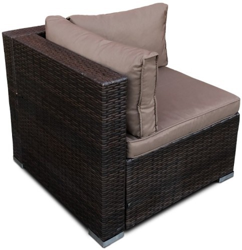 Комплект мебели ЛАГУНА угловой модульный коричневый из искусственного ротанга