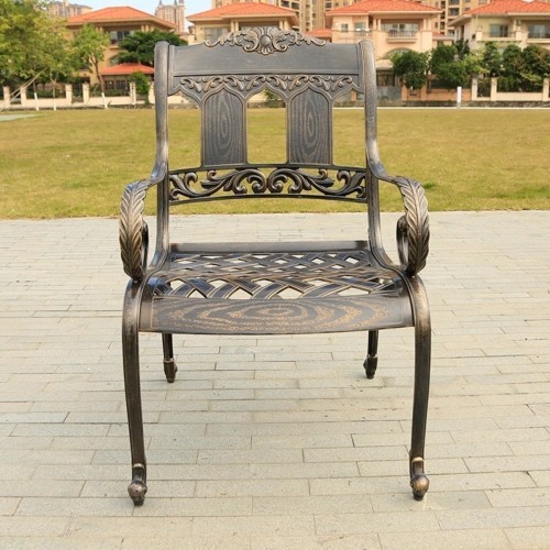 Кресло обеденное SANDALWOOD (Сандаловое дерево) цвет бронза из литого алюминия