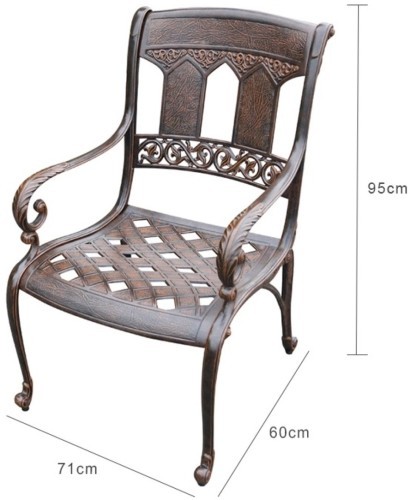 Кресло обеденное SANDALWOOD (Сандаловое дерево) цвет бронза из литого алюминия