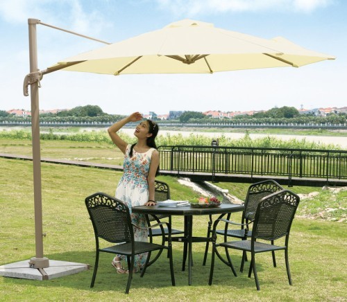 Садовый зонт Garden Way А002-3500 (Гарден вэй) цвет кремовый для кафе с боковой алюминиевой опорой