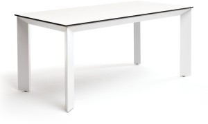 Венето обеденный стол из HPL 160х80см, цвет молочный, каркас белый