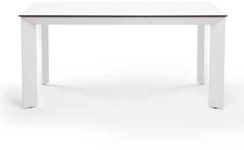 Венето обеденный стол из HPL 160х80см, цвет молочный, каркас белый