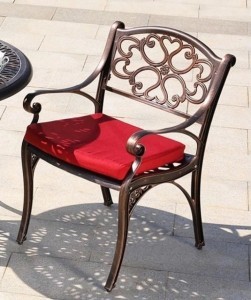 Кресло обеденное ЛИОН-2 цвет бронза из литого алюминия
