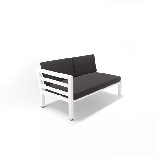 Угловой модульный диван серии ГЛОРИЯ белый из алюминия