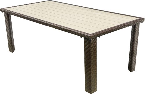 Обеденная зона серии PACHINO (Пачино) со столом 200см на 8 персон коричневого цвета из плетенного искусственного ротанга