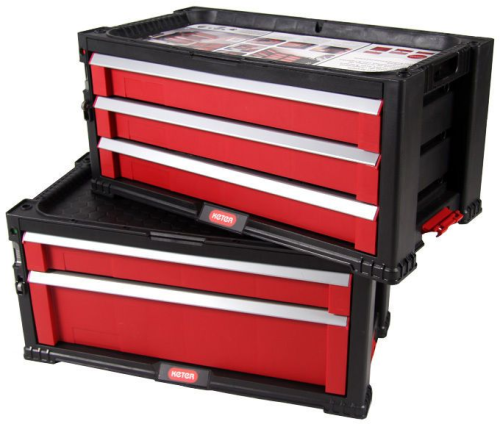 Ящик для инструментов 5 DRAWERS TOOL CHEST SET (Блок из 5 секций для инструмента) красного цвета из пластика