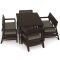 Комплект мебели DELANO SET + LIMA table 160 (Делано сет + стол Лима) коричневый из пластика