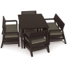 Комплект мебели DELANO SET + LIMA table 160 (Делано сет + стол Лима) коричневый из пластика