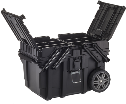 Ящик для инструментов CANTILEVER CART JOB BOX черного цвета из пластика