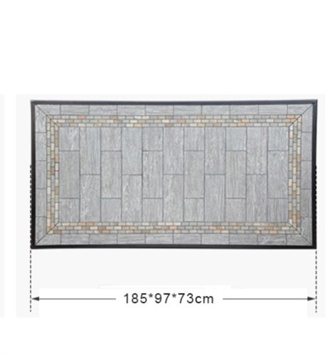 Обеденная группа ANCIENT WAY (Древний путь-Вулкан) на 8 персон со столом 185х100 цвет бронза из литого алюминия и керамики