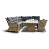 Комплект мебели угловой БЕРГАМО соломенного цвета на 8 персон со столом 180х100 из искусственного ротанга