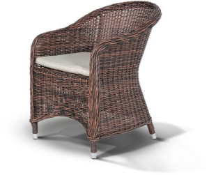 Кресло серии РАВЕННА обеденное коричневое из искусственного ротанга