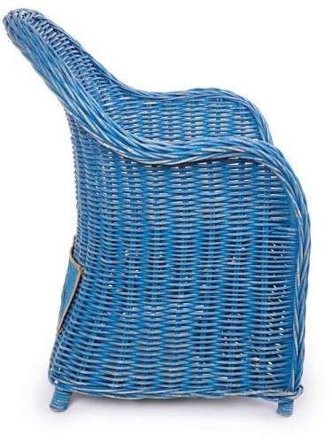 Кресло серии BIZZOTTO голубого цвета из плетеного искусственного ротанга