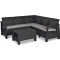 Комплект мебели CORFU RELAX SET (Корфу Релакс Сет) с угловым диваном цвет графит из пластика под фактуру искусственного ротанга