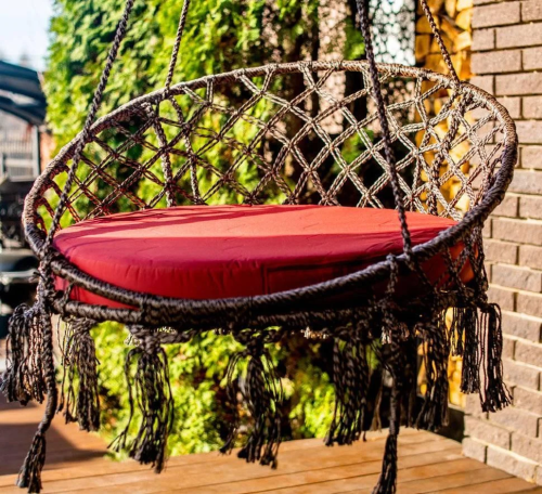 Кресло подвесное ARUBA (Аруба) коричневое в комплекте с подушкой