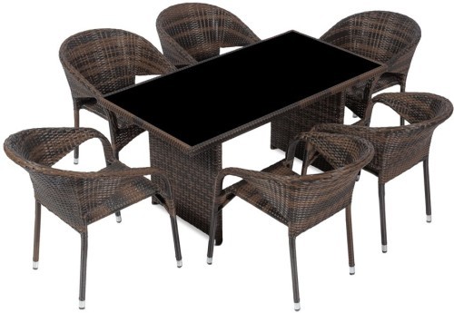 Стол обеденный серии LAGUNA (Лагуна) AF-2011 коричневый размером 145х74 из плетеного искусственного ротанга