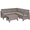 Комплект мебели CORFU RELAX SET (Корфу Релакс Сет) с угловым диваном цвет капучино из пластика под фактуру искусственного ротанга