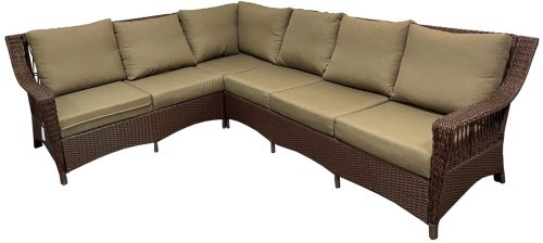 Комплект мебели угловой ГЛЯССЕ на 5 персон коричневого цвета из искусственного ротанга