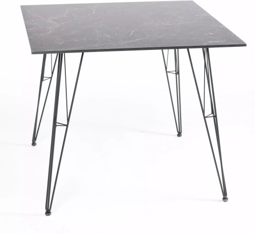 Стол обеденный РУССО размером 90х90 столешница HPL серый гранит подстолье сталь