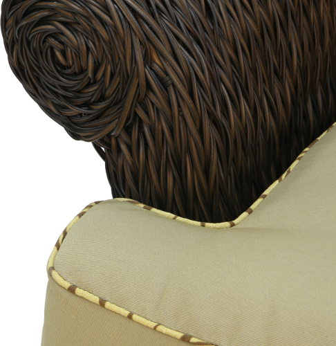 Лаунж зона серии AGIO CALYPSO на 4 персоны цвет коричневый с двухместным диваном из плетеного искусственного ротанга