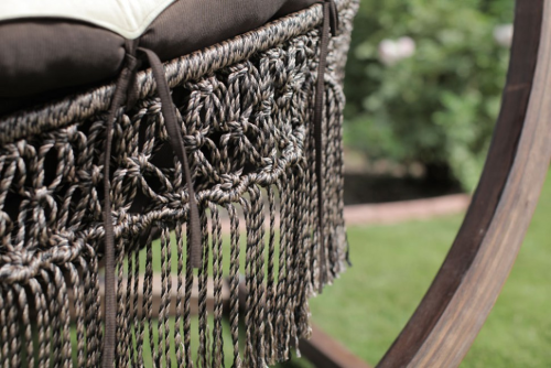 Кресло подвесное CARTAGENA (Картагена) ручной работы бежево-коричневое без каркаса