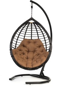 Подвесное кресло MATERA коричневое из искусственного ротанга