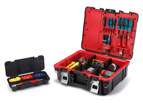 Ящик для инструментов TECHNICIAN CASE красно-черного цвета из пластика