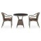 Комплект мебели серии MONIKA (Моника) T707ANS/Y480A со столом D80 на 2 персоны коричневого цвета из плетеного искусственного ротанга