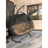 Подвесное кресло LUCCA GRANDE двухместное коричневое из искусственного ротанга