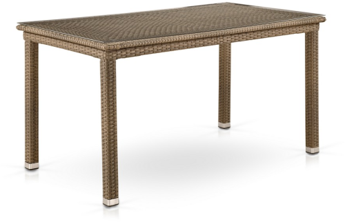 Комплект мебели серии SANTARA (Сантара) T256B/Y380B со столом 140х80 на 4 персоны светло коричневого цвета из плетеного искусственного ротанга