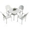 Стол обеденный серии VOLCANO (Вулкан) размером D90 белого цвета из литого алюминия