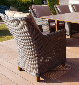 Кресло серии ТОСКАНА коричневое из плетеного искусственного ротанга