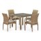Комплект мебели серии SANTARA (Сантара) T257B/Y379B со столом 90х90 на 4 персоны светло коричневого цвета из плетеного искусственного ротанга