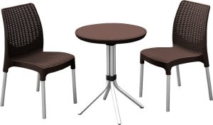 Комплект мебели CHELSEA set (Челси) коричневый из пластика под фактуру искусственного ротанга