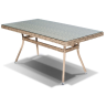 Комплект мебели угловой БАЗЕЛЛА соломенный на 8 персон со столом 160х90 из искусственного ротанга