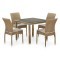 Комплект мебели серии SANTARA (Сантара) T257B/Y380B со столом 90х90 на 4 персоны светло коричневого цвета из плетеного искусственного ротанга