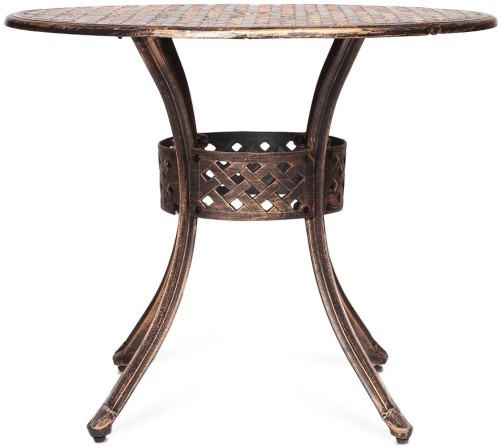 Стол обеденный серии LION (Лион) размером D85 бронзового цвета  из литого алюминия