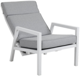 Кресло серии BELFORT (Бэлфорт) белое с регулируемой спинкой из алюминия