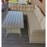 Комплект мебели угловой АЛБАНИЯ бежево-серый на 5 персон с местом для хранения подушек