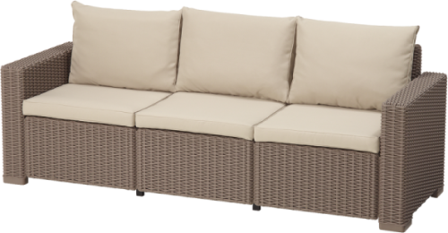 Комплект мебели CALIFORNIA SET (Калифорния сет) коричневый из пластика под фактуру искусственного ротанга